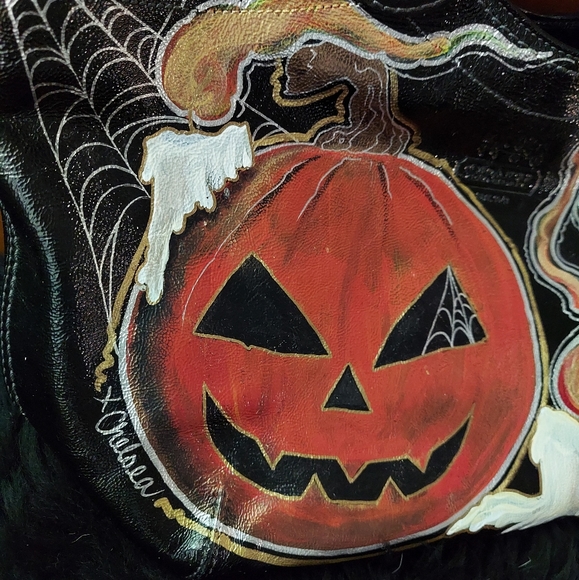 Coach tote with pumpkin hand painted - Picture 5 of 8